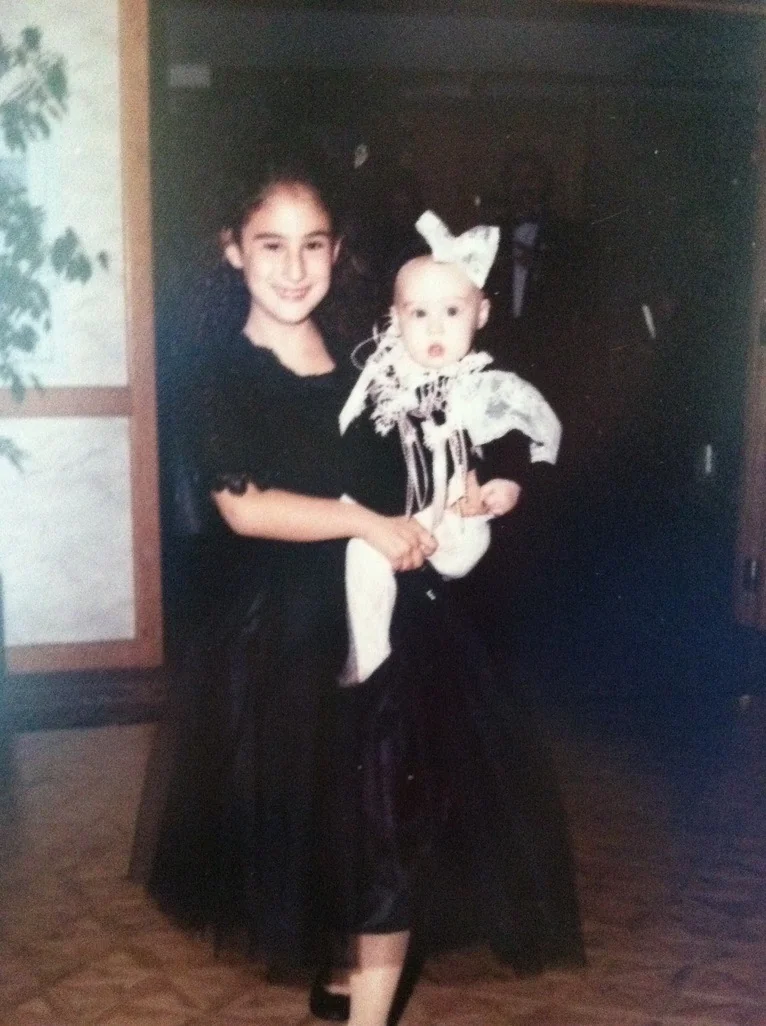 Sisters growing up together